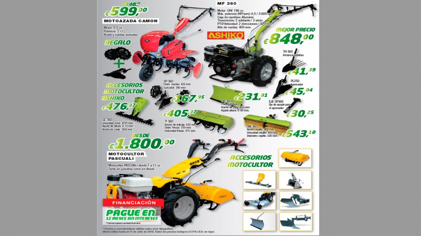 Oferta de Primavera Motocultores