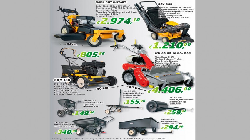 Oferta Primavera maquinaria de jardín