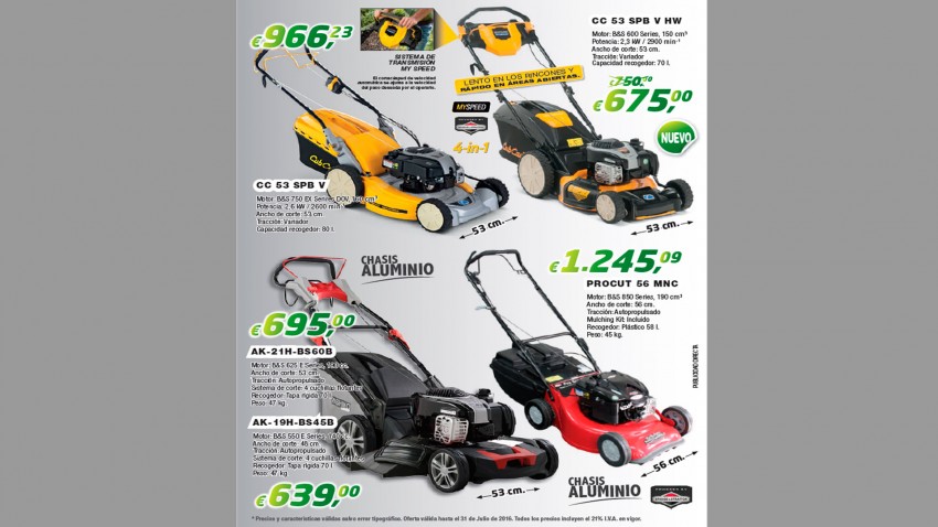 oferta de primavera cortacésped aluminio